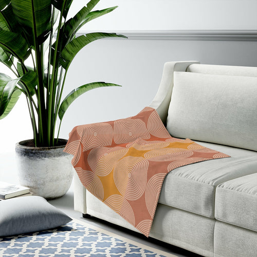 Abstract Circles Plush Blanket Throw