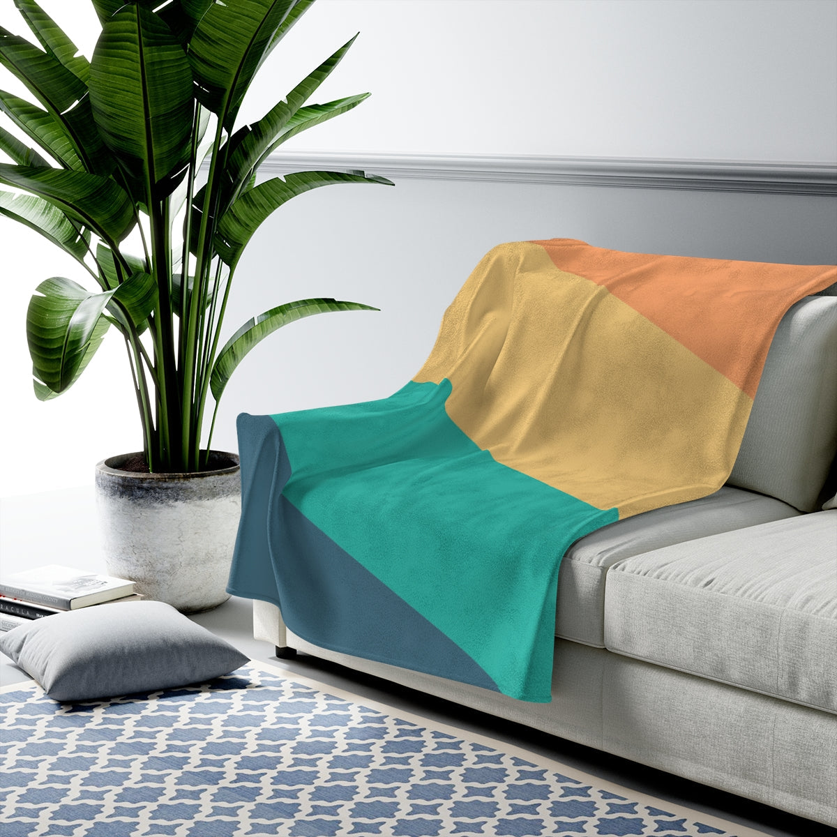 Diagonal Stripes Plush Blanket Throw