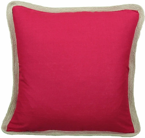 Classic Jute Trimmed Pillow, 20"x20"