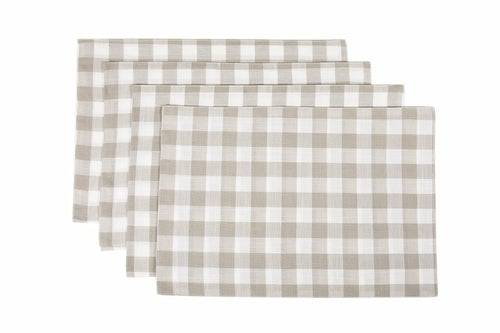 Gingham Check Placemats, 13"x19", Set of 4